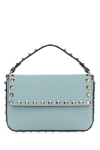 Light Blue Leather Rockstud Handbag - Valentino Garavani - Modalova