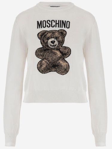 Cotton Pullover With Teddy Pattern - Moschino - Modalova