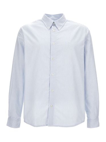 A. P.C. White Shirt With Blue Striped Pattern In Cotton Man - A.P.C. - Modalova