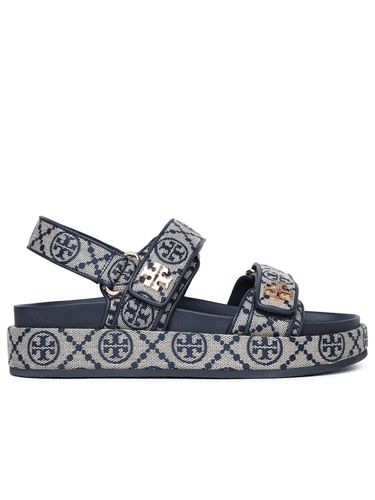 Kira Sporty Sandals In Navy Cotton Blend - Tory Burch - Modalova