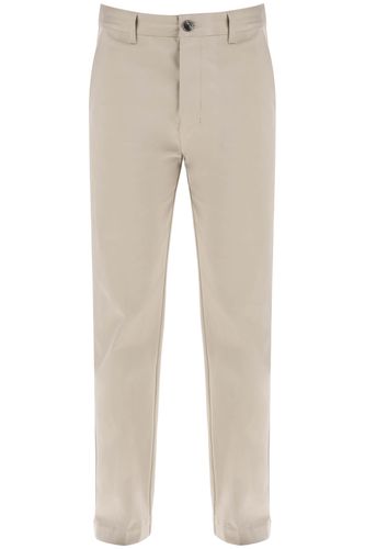 Cotton Satin Chino Pants In - Ami Alexandre Mattiussi - Modalova