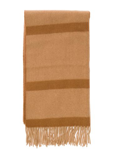 Brown Scarf With Jacquard Monogram In Wool Woman - Totême - Modalova