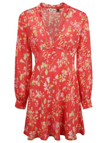 V-neck Floral Print Long-sleeved Dress - RIXO - Modalova