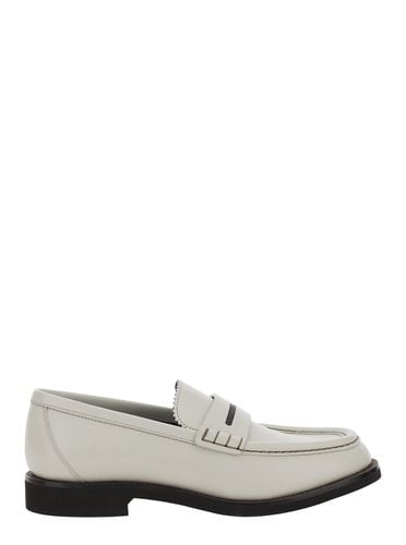 Loafers With Monil With Chain Detail In Leather Woman - Brunello Cucinelli - Modalova