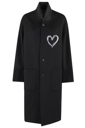 Coat With Heart-shaped Print - Moschino - Modalova