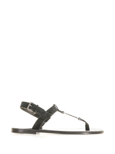 Flat Sandal With Initials Logo - Saint Laurent - Modalova