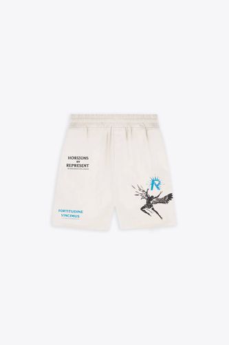 Icarus Short Off white lyocell shorts with Icarus graphic print and logo - Icarus Short - REPRESENT - Modalova