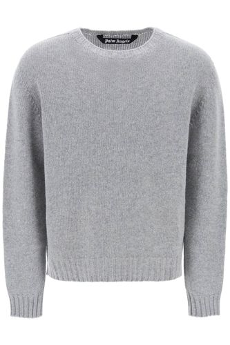 Wool Sweater With Logo Intarsia - Palm Angels - Modalova