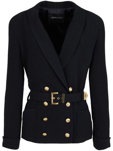 Double Breasted Jacket - Emporio Armani - Modalova