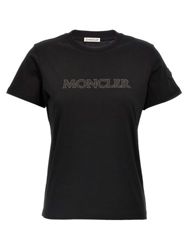 Moncler Rhinestone Logo T-shirt - Moncler - Modalova