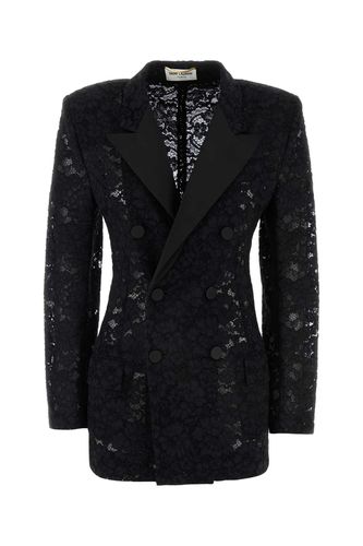 Black Guipure Lace Blazer - Saint Laurent - Modalova