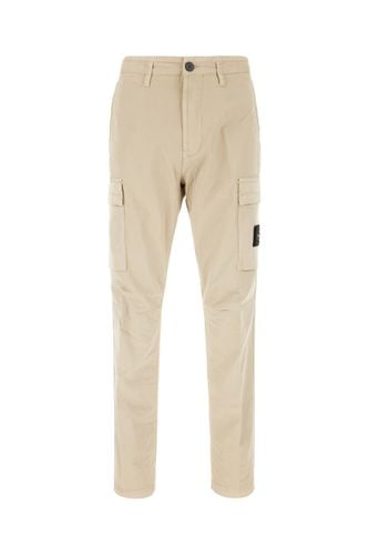 Beige Stretch Cotton Cargo Pants - Stone Island - Modalova