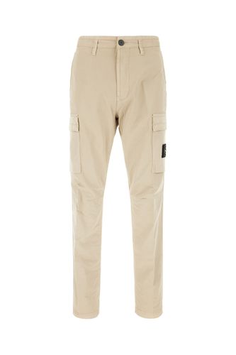 Beige Stretch Cotton Cargo Pants - Stone Island - Modalova