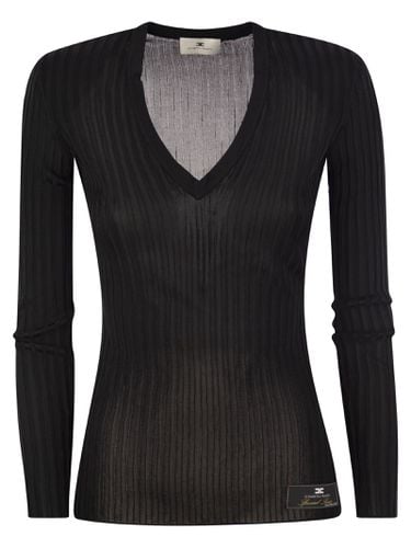 Shiny Viscose Ribbed Jersey - Elisabetta Franchi - Modalova