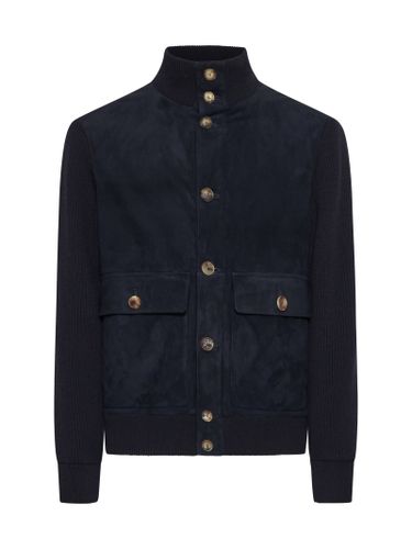 Suede And Knit Bomber Jacket - Brunello Cucinelli - Modalova