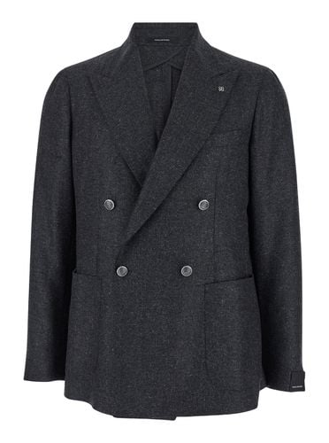 Double-breasted Jacket With Patch Pockets In Wool Blend Man - Tagliatore - Modalova