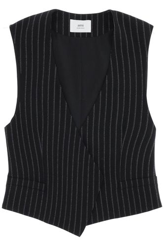 Virgin Wool Pinstripe Waistcoat - Ami Alexandre Mattiussi - Modalova