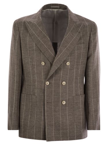 Deconstructed One-and-a-half-breasted Pinstripe Jacket - Brunello Cucinelli - Modalova