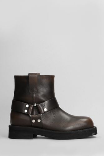 Steve 020 Low Heels Ankle Boots In Dark Brown Leather - 3JUIN - Modalova