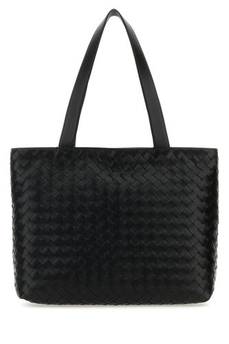 Black Leather Small Intrecciato Shopping Bag - Bottega Veneta - Modalova