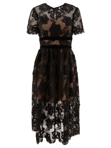 Velvet Bow-detailed Midi Dress - self-portrait - Modalova