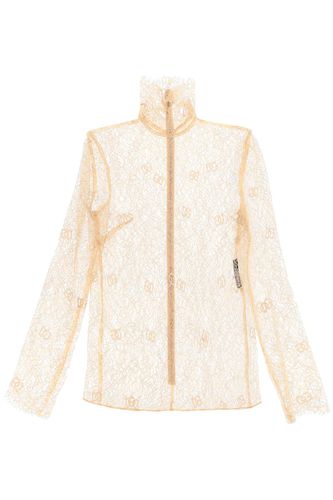 Blouse In Logoed Floral Lace - Dolce & Gabbana - Modalova