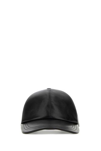 Black Nappa Leather Baseball Cap - Prada - Modalova