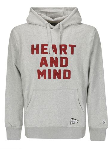 Heart And Mind Priinted Drawstring Hoodie - Billionaire - Modalova