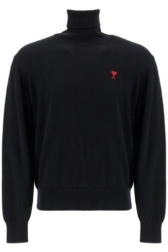 High-neck Merino Wool Pullover Sweater - Ami Alexandre Mattiussi - Modalova