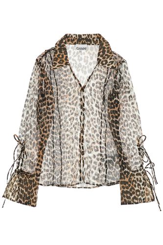 Ganni Leopard Print Chiffon Blouse - Ganni - Modalova