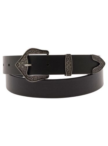 Belt With Western Buckle In Leather - Off-White - Modalova