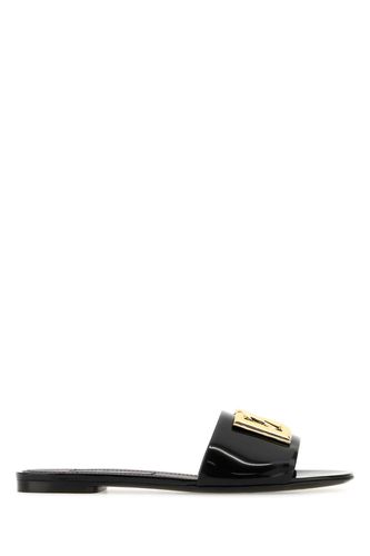 Black Leather Slippers - Dolce & Gabbana - Modalova