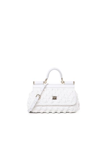 Small Sicily Raffia Crochet Shoulder Bag In - Dolce & Gabbana - Modalova