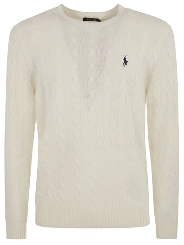 Cable Knit Logo Embroidery Ribbed Sweater - Ralph Lauren - Modalova