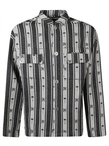 Metal Frame Stripes Overshirt - Palm Angels - Modalova