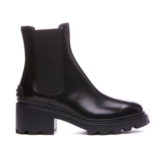 Leather Ankle Boot With Macro Sole - Tod's - Modalova
