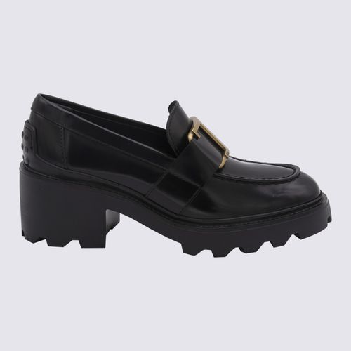 Tod's Black Leather Loafers - Tod's - Modalova