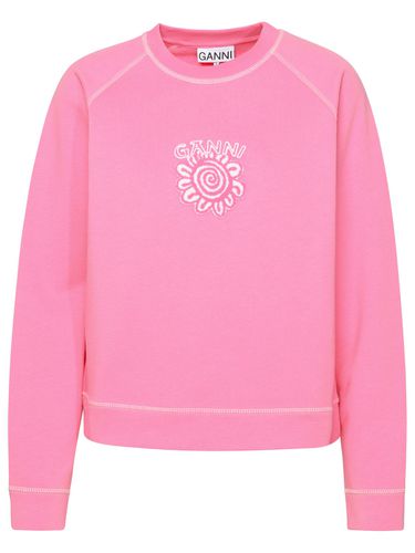 Isoli Sweatshirt In Pink Organic Cotton - Ganni - Modalova
