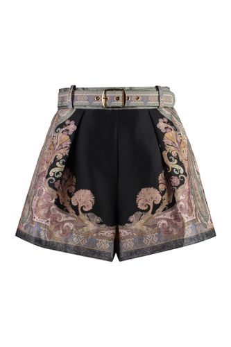 Tuck Illustration Printed Silk Shorts - Zimmermann - Modalova