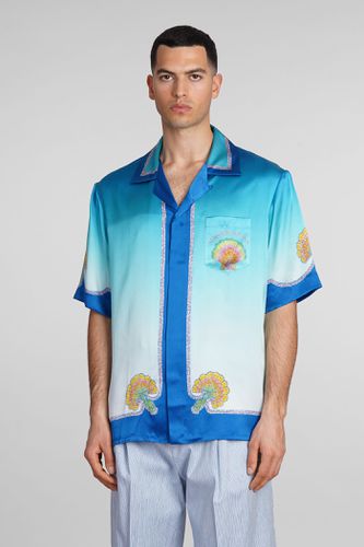 Casablanca Shirt In Cyan Silk - Casablanca - Modalova