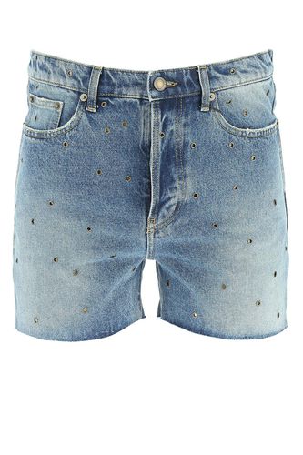 Saint Laurent Studded Denim Shorts - Saint Laurent - Modalova