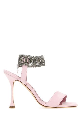 Pastel Pink Suede Lierasan Sandals - Manolo Blahnik - Modalova