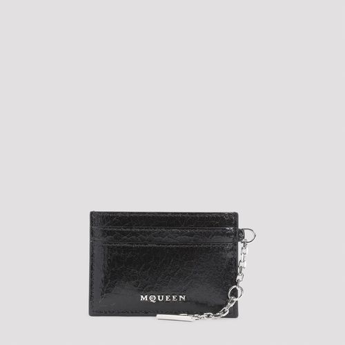 Black Leather Card Holder - Alexander McQueen - Modalova