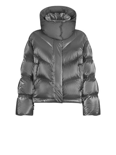 Womens Grey Quilted Down Jacket With Hood - Add - Modalova