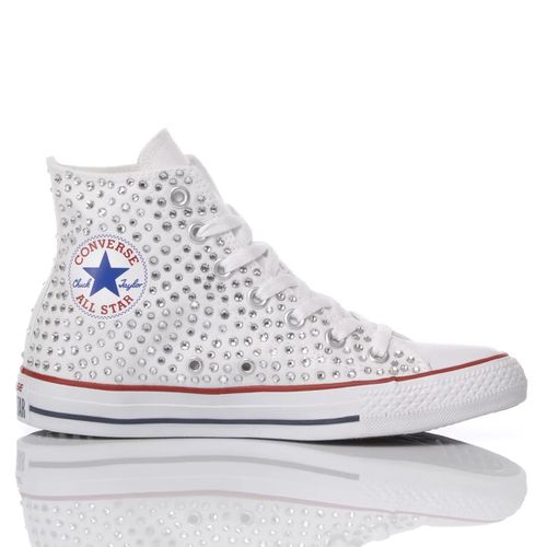 White Swarovski-embellished Converse Chuck Taylors - Mimanera - Modalova