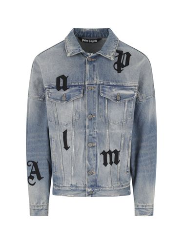 Denim Jacket With Patches - Palm Angels - Modalova