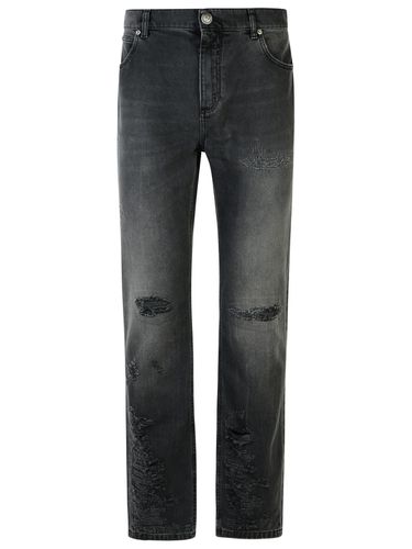 Balmain Black Cotton Jeans - Balmain - Modalova