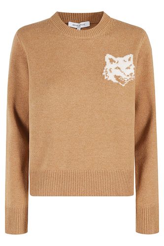 Fox Head Intarsia Regular Jumper - Maison Kitsuné - Modalova