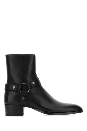 Black Leather Ankle Boots - Saint Laurent - Modalova