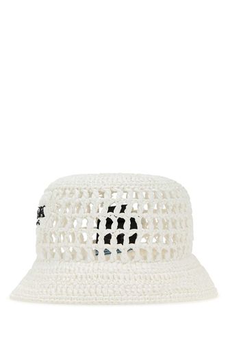 Prada White Raffia Bucket Hat - Prada - Modalova